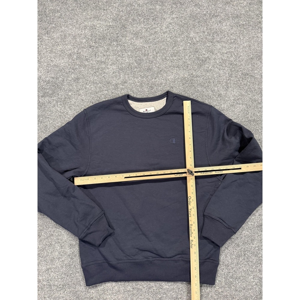 Champion Sweatshirt Mens Medium Blue Fleece‎ Crewneck Pullover Y2K Embroidered - Picture 2 of 7